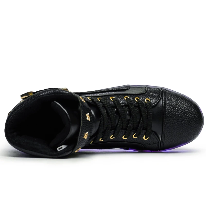2021 OEM fashion led light shoes unisex led night running high top sneaker for women