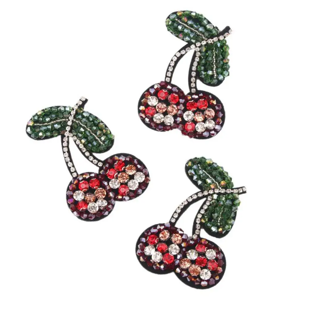 SHANGJIN FASHION Wholesale Different design Hand-Beaded Iron on Fruit patch for garments and shoes