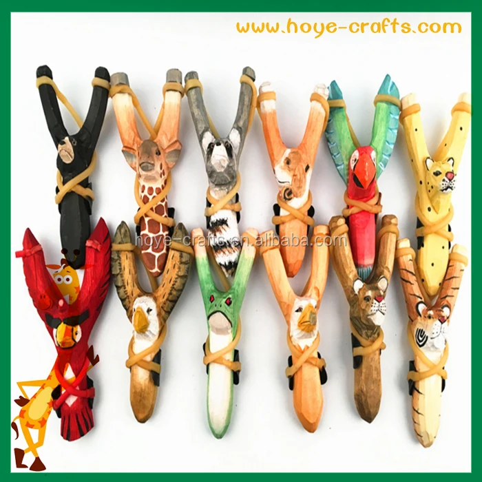 
New Creative Design Colorful Animal Shape Wooden Slingshot Hunting 