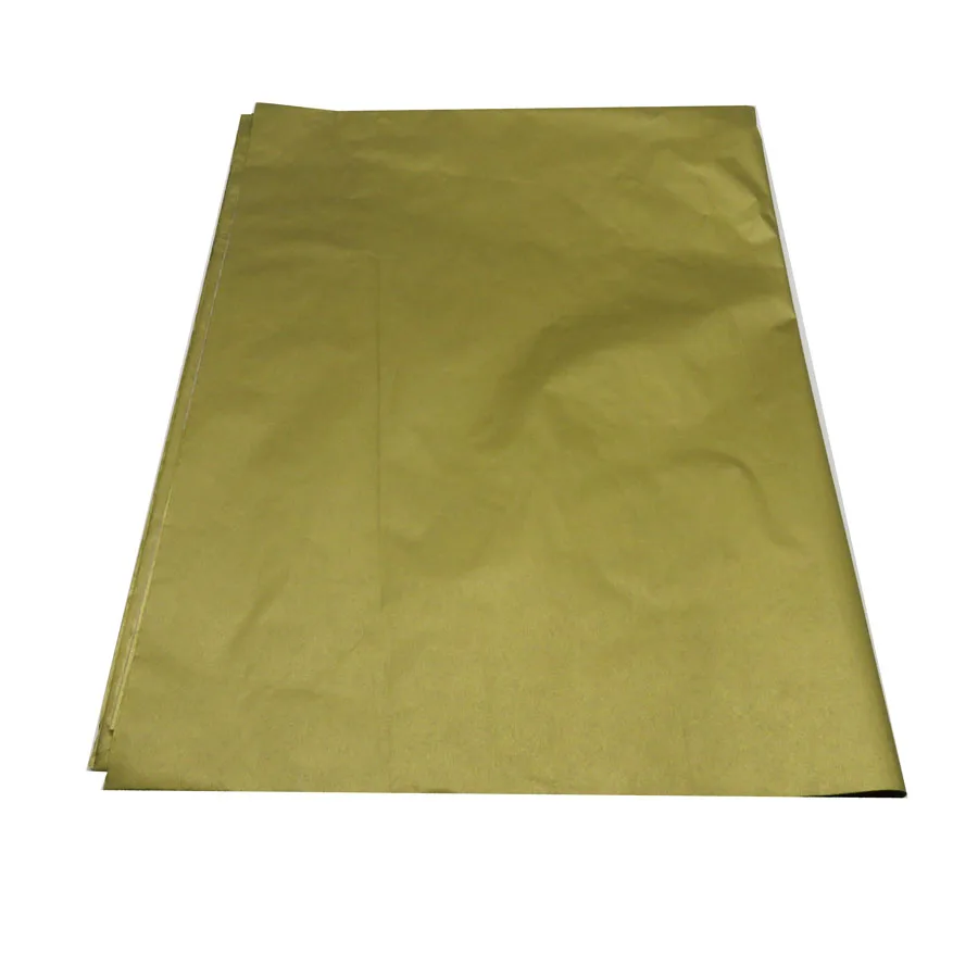 
two sides gold metallic foil yellow golden ink color tissue silk paper for cosmetic packing 