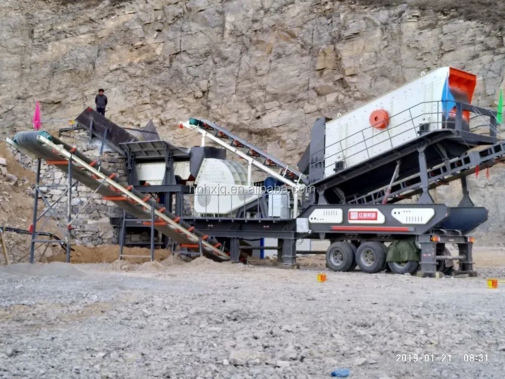 alibaba popular 150-200tph mobile aggregate crusher mobile crushing station for production aggregate