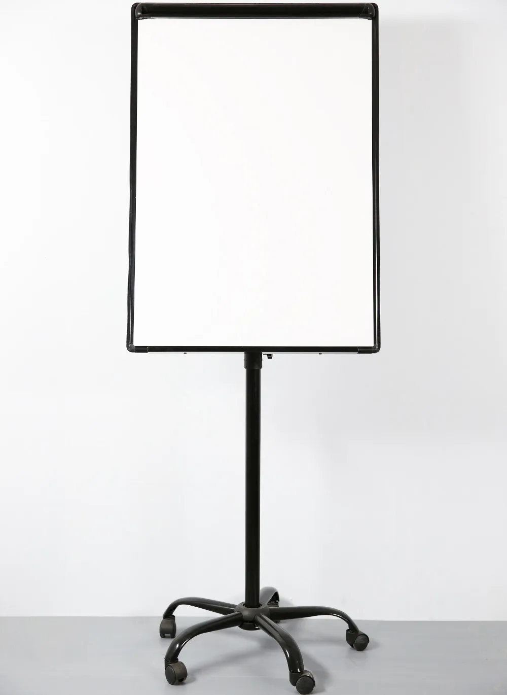 5 Star legs flipchart with lockable castors lacquered steel adjustable height magnetic board for office top quality