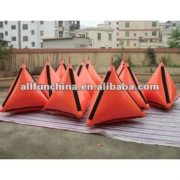 inflatable buoy with replaceable custom logos for boat event advertising