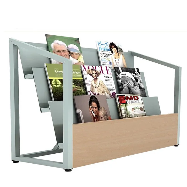 Wall mount metal magazine rack steel journal holder stand rack