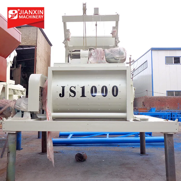 twin shaft concrete mixer machine with weigh scale