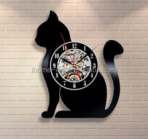smart clock vinyl CD record wall clocks funny designs cat shape wall clocks