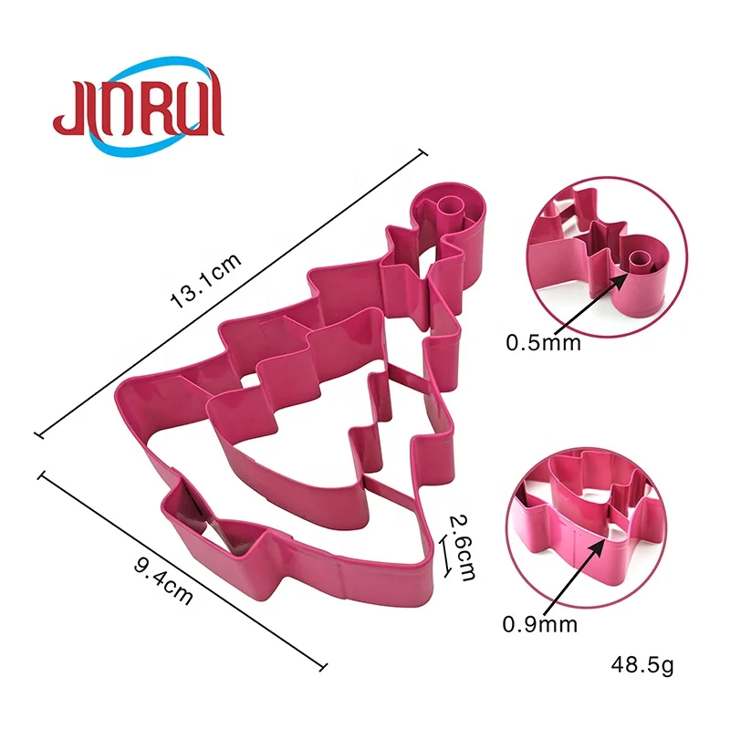 
Tree-shaped Stainless steel powder-sprayed biscuit cookie cutter mold cake mousse ring with press dessert pastry tools 