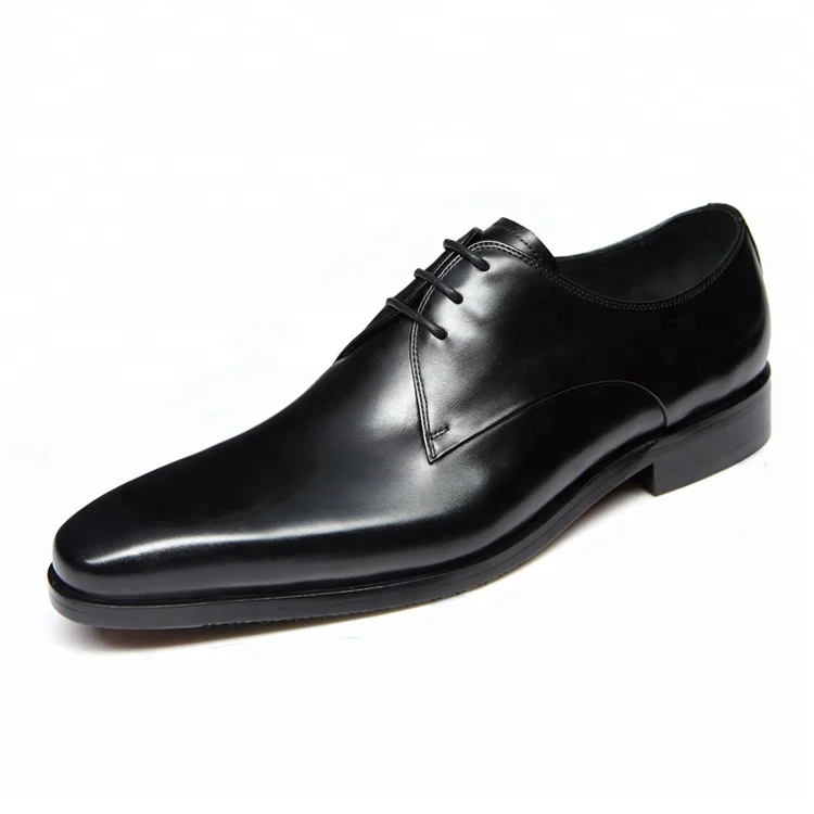 Trendy fashion vintage smooth leather black shoes for men