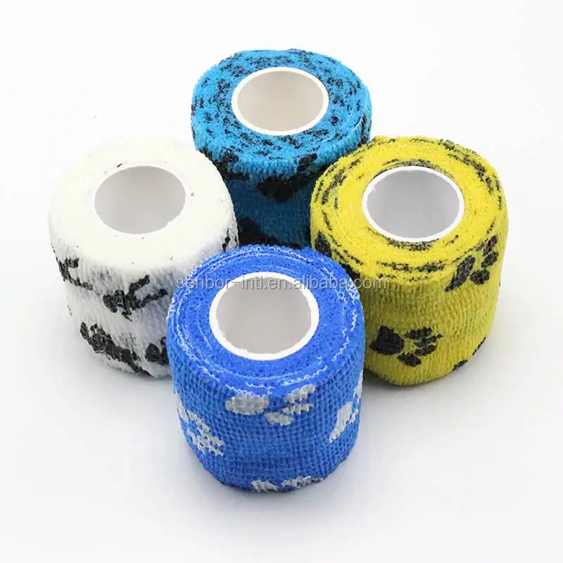 
Paw Printing Colorful Cohesive Elastic Bandage 
