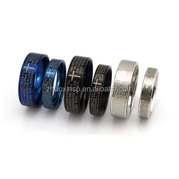 Цена завода нержавеющей стали черный урожай Библия иерусалимский крест кольцо