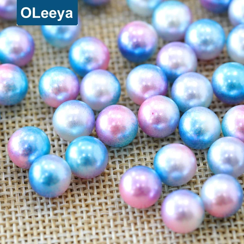 Factory Price Over 45 Colors 6mm Multicolor Imitation Pearl Plastic ABS Round Loose Beads without Holes for Bridal Wedding Dress