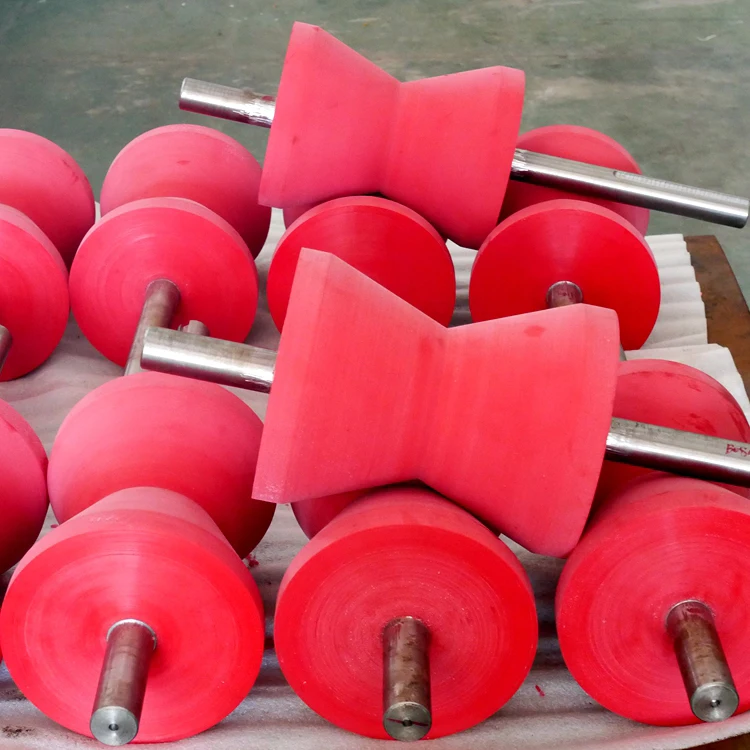 Custom Polyurethane Pipeline Conveyor V Rollers