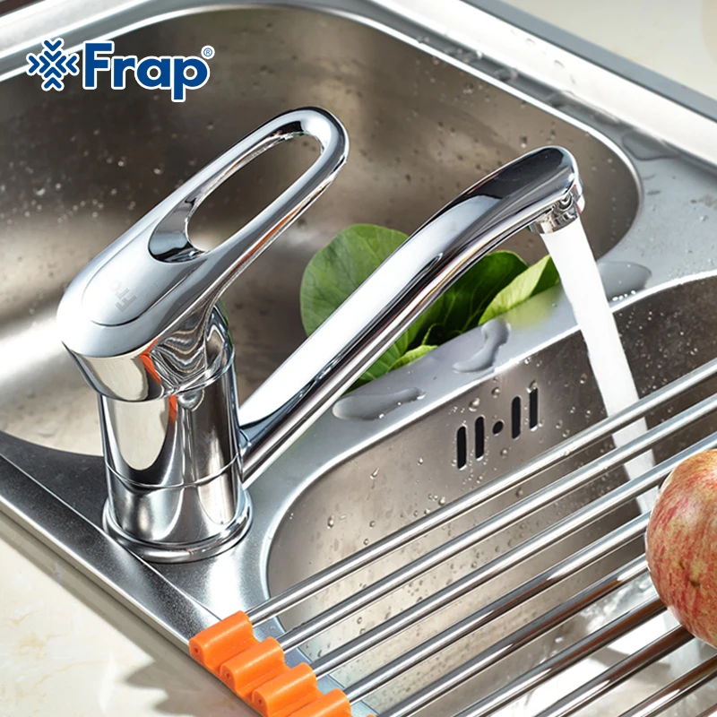 Frap UPC Single Handle Kitchen Faucet 360 Rotating Chrome Finished Cold and Hot Water Mixer F4504
