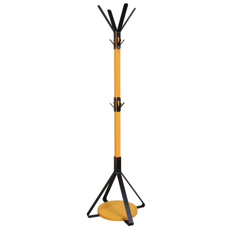 High quality entryway 3-tier marble base tree shape parts metal free standing coat rack hallstand