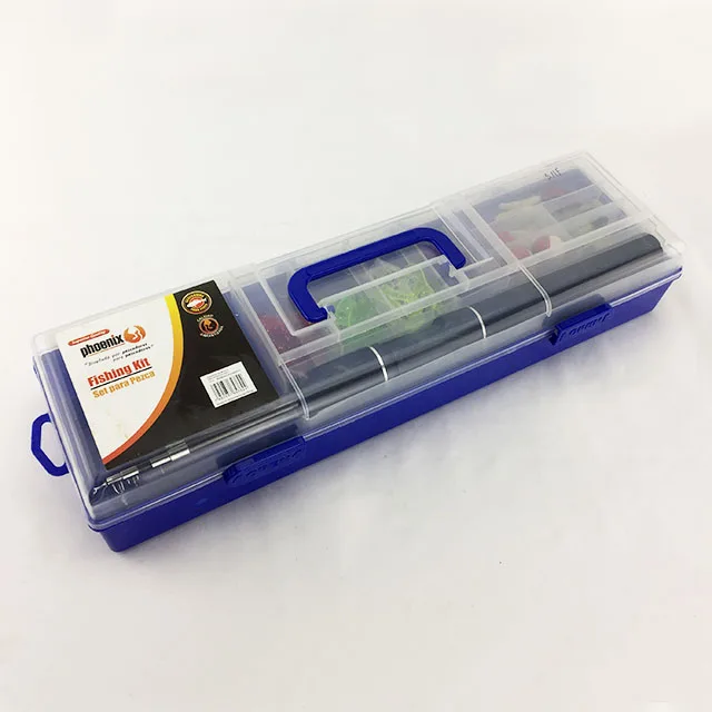 Plastic box package Telescopic Fishing Rod blanks with fishing lure hook float