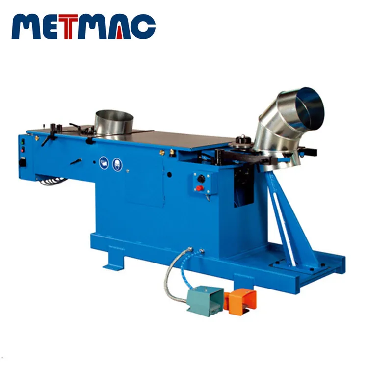 
Hydraulic gore locker for standing seam on round duct elbow making 