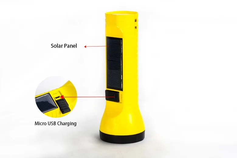 Eco-friendly lead-acid battery High powerful led solar torch for rural areas