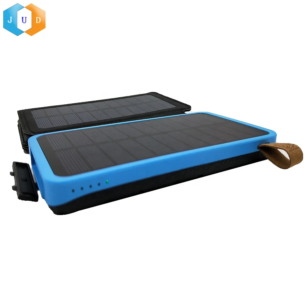 2022 New Outdoor Portable 2 Panel Foldable Backpack Solar 10000Mah Power Bank Charger for Mobile Phone