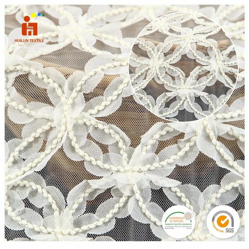 Горячие позиции продажа полиэстер гипюр африканский шнурок ткани для платья