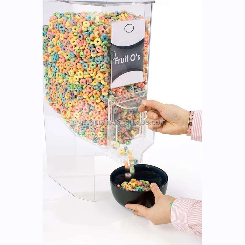 Commercial Breakfast Single Clear Acrylic Plastic Cereal Dispenser