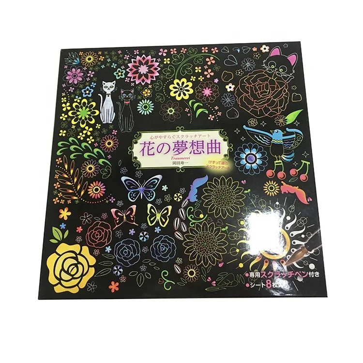 Hot Selling Custom Rainbow Scratch Art Paper with Stencils