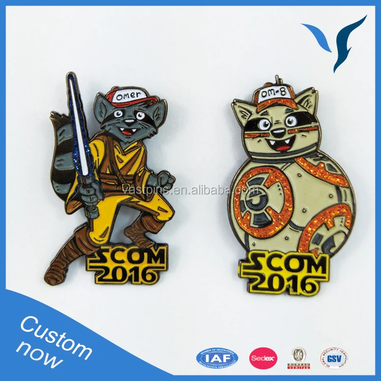 Kunshan Mens Coffee Badges Metal Angel Flower Magnet Lapel Pins Hard Enamel