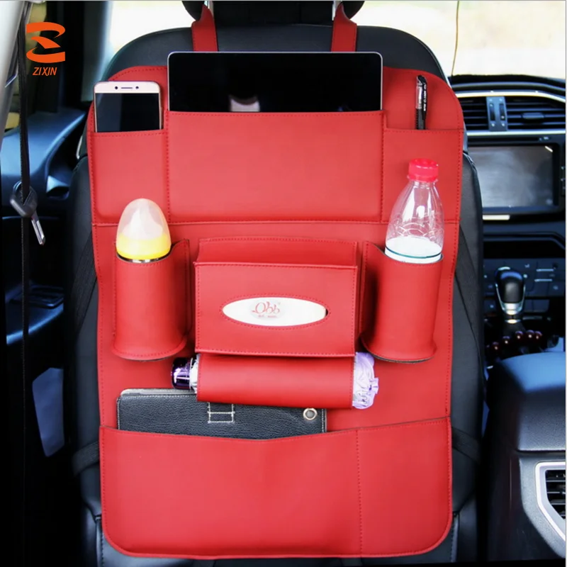 
Double Function PU Leather Car Seat Back Organizers Interior Accessories Back Seat Kick Mat 