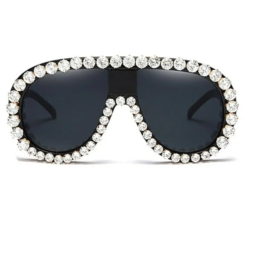 Oversized Sunglasses Women Luxury Brand Designer Bling Rhinestone Vintage Sunglasses Female Shades Big Frame Sun glasses