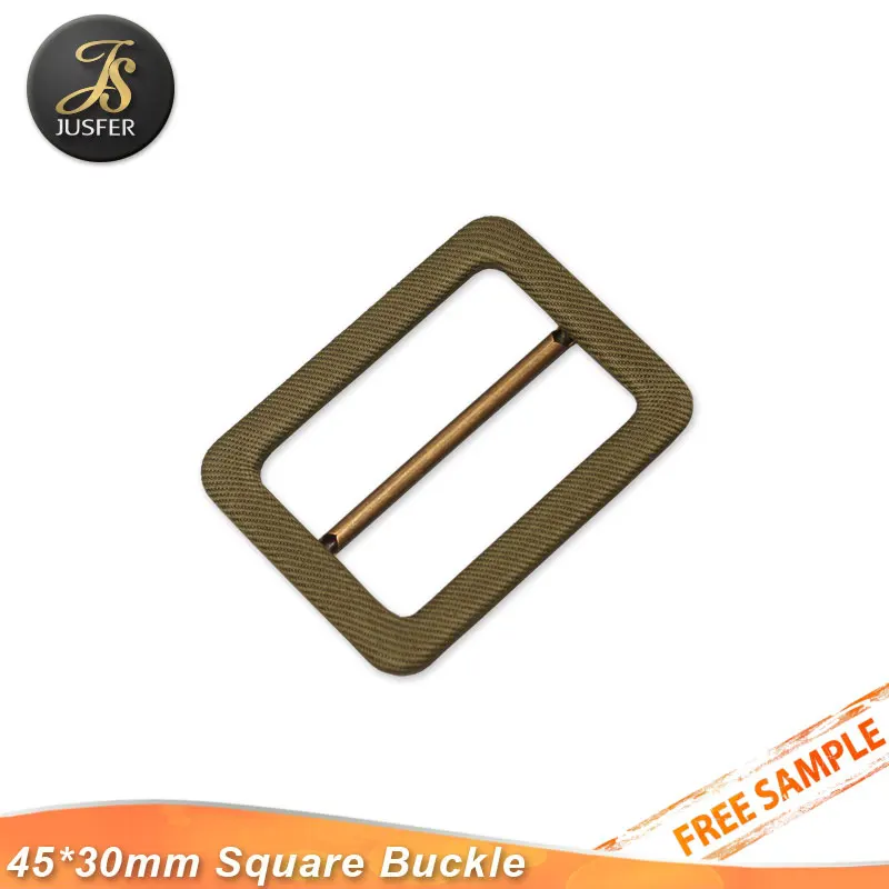 Double fabric belt buckles covered square buckles for coat belt