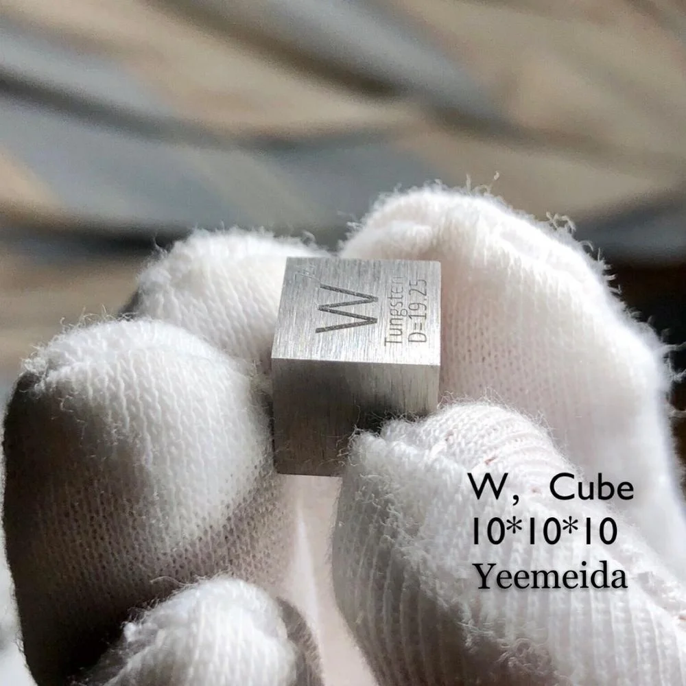 
99.95% Pure Tungsten metal element cube for element collection 