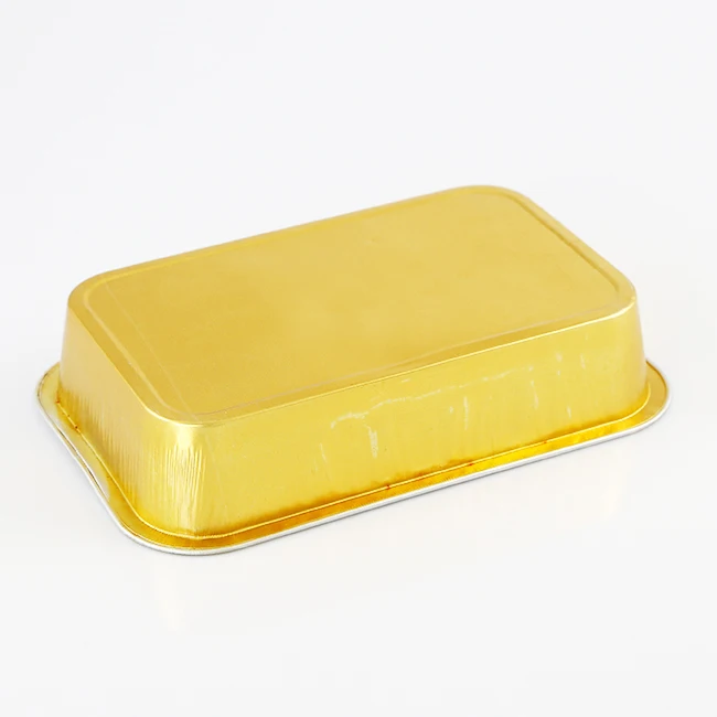 Disposable Colored Aluminum Foil Tray With Lid For Takeaway Food Container