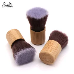 Private label Bamboo Handle Mini Flat Top Makeup Brush High Quality Foundation Kabuki Brush