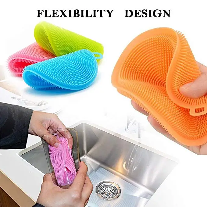 Multipurpose Antibacterial Silicone Dish Scrubber Sponge Silicone Dish Washing Brush