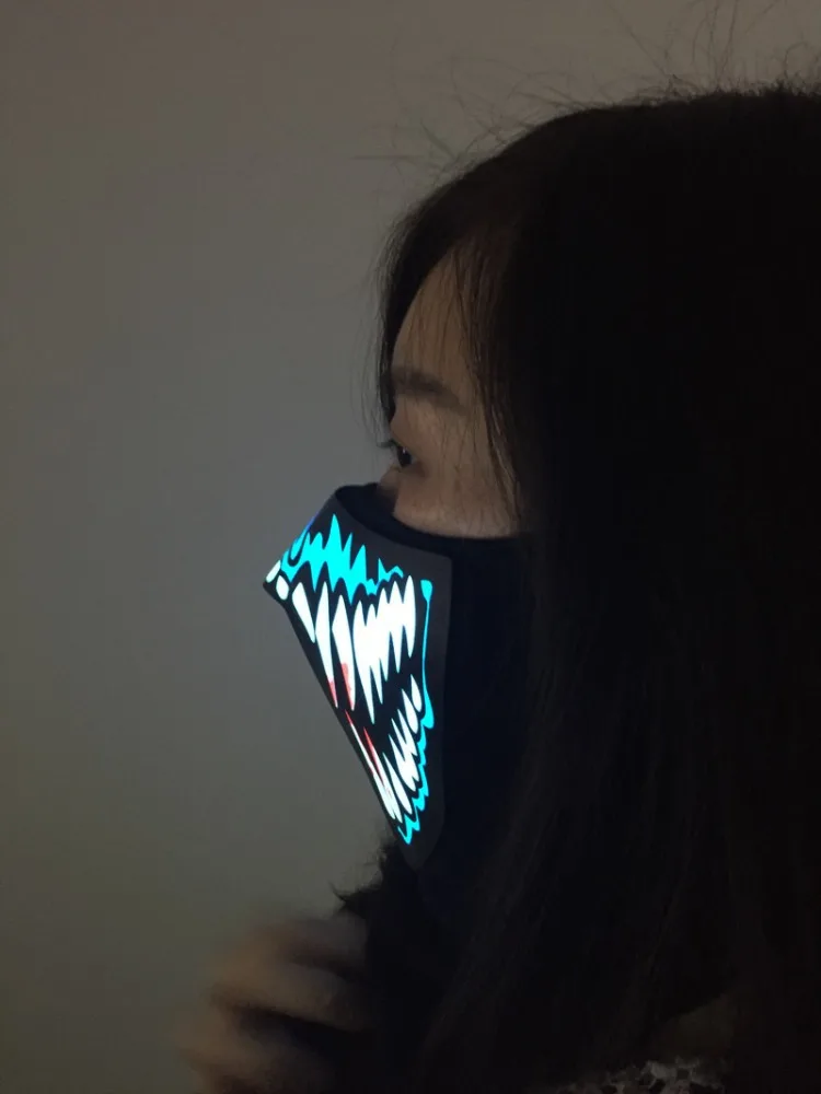 Popular sound activated led mask, design of party face mask