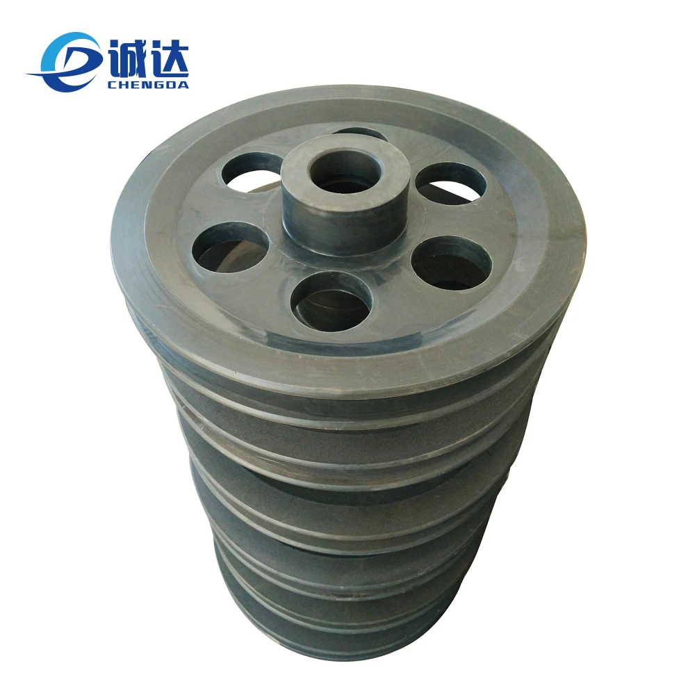 Tower crane nylon pulleys for conveyor systems