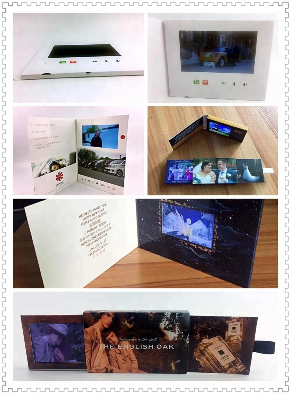 Digital Video Greeting Gift Box with Custom Sound and Music, featuring LCD screen from 5 inches to 10.1 inches