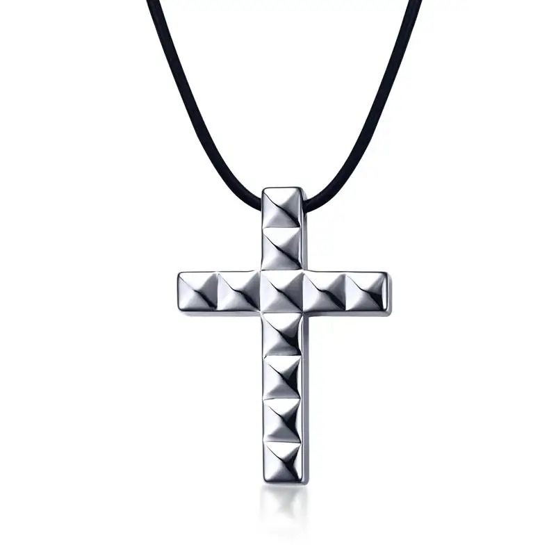 Good quality mens classic jewelry design tungsten carbide cross pendant necklace