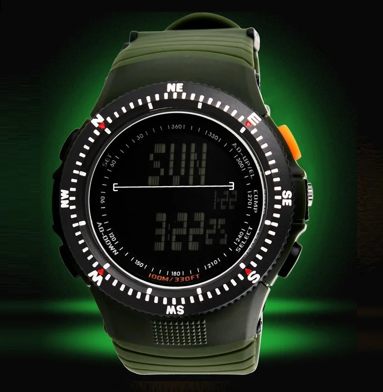 Крутые мужские часы в армейском стиле, военные большие водостойкие часы, часы в стиле скини