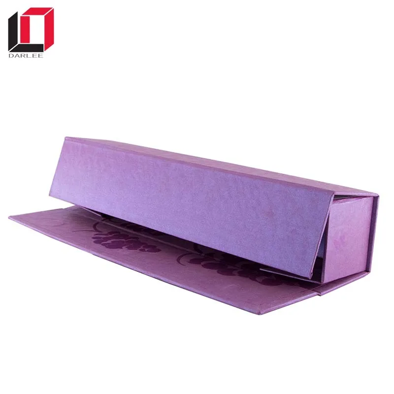 
Rectangle magnetic closure foldable paper packaging ice wine gift box 