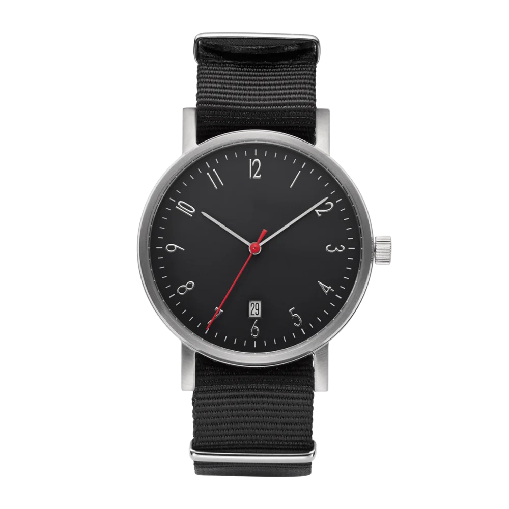 mexda brand Classic design  5ATM waterproof mineral glass Make Your Brand Custom date function Grey Dial minimalist style watch