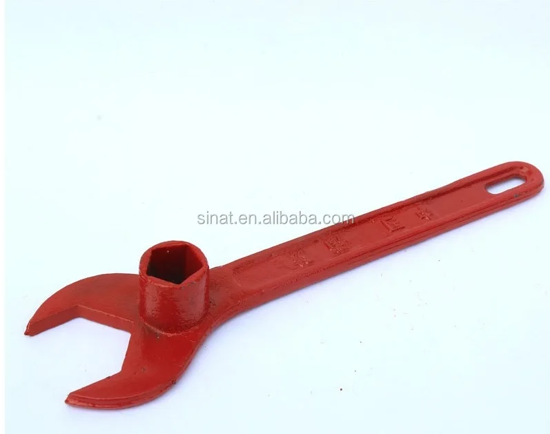 Outdoor secure red fire fighting ground fire hydrant wrench