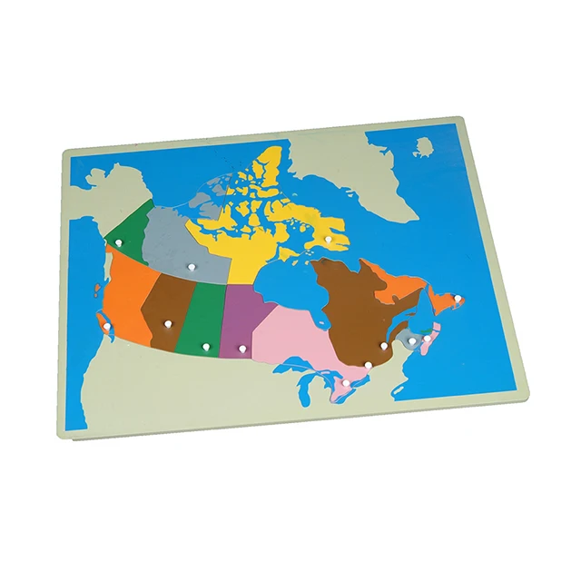 Пластиковые карты игрушки для детей 2018 Монтессори Канада деревянные карты Монтессори головоломки карта оптом