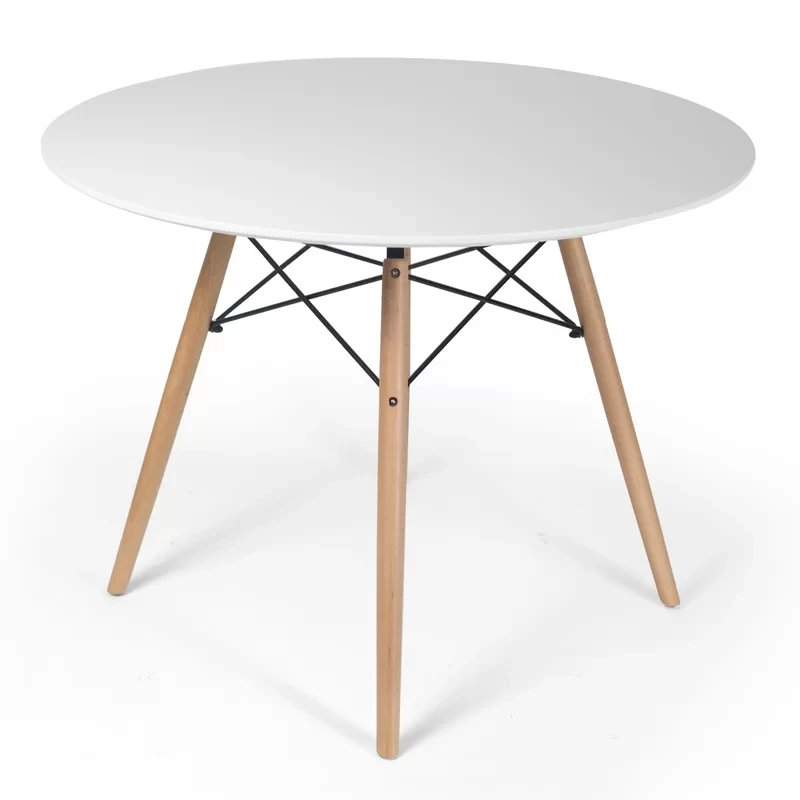Круглый обеденный стол с Эйфелевой перекрестной ножкой, журнальный столик с ножками из массива дерева