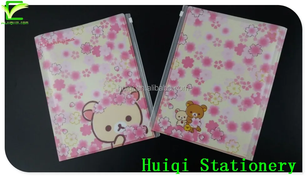 Customized Cover design with waterproof zipper bag Two pocket file Folder for A4 paper