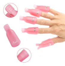 10 Pcs/Lot Plastic Nail Art Soak Off Cap Clip UV Gel Polish Remover Wrap Nail Tools Cleaner Soakers Set For Nails