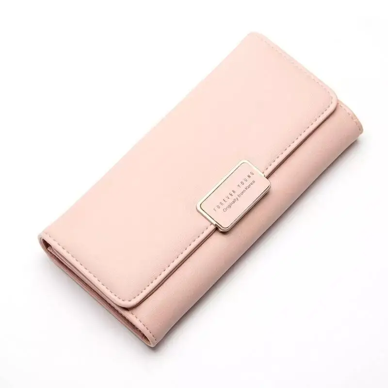 New Candy Color Long Style Women Purse Large Capacity Card Holder Wallet