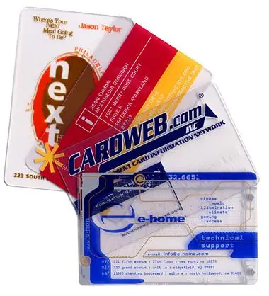 DU transparent plastic business card