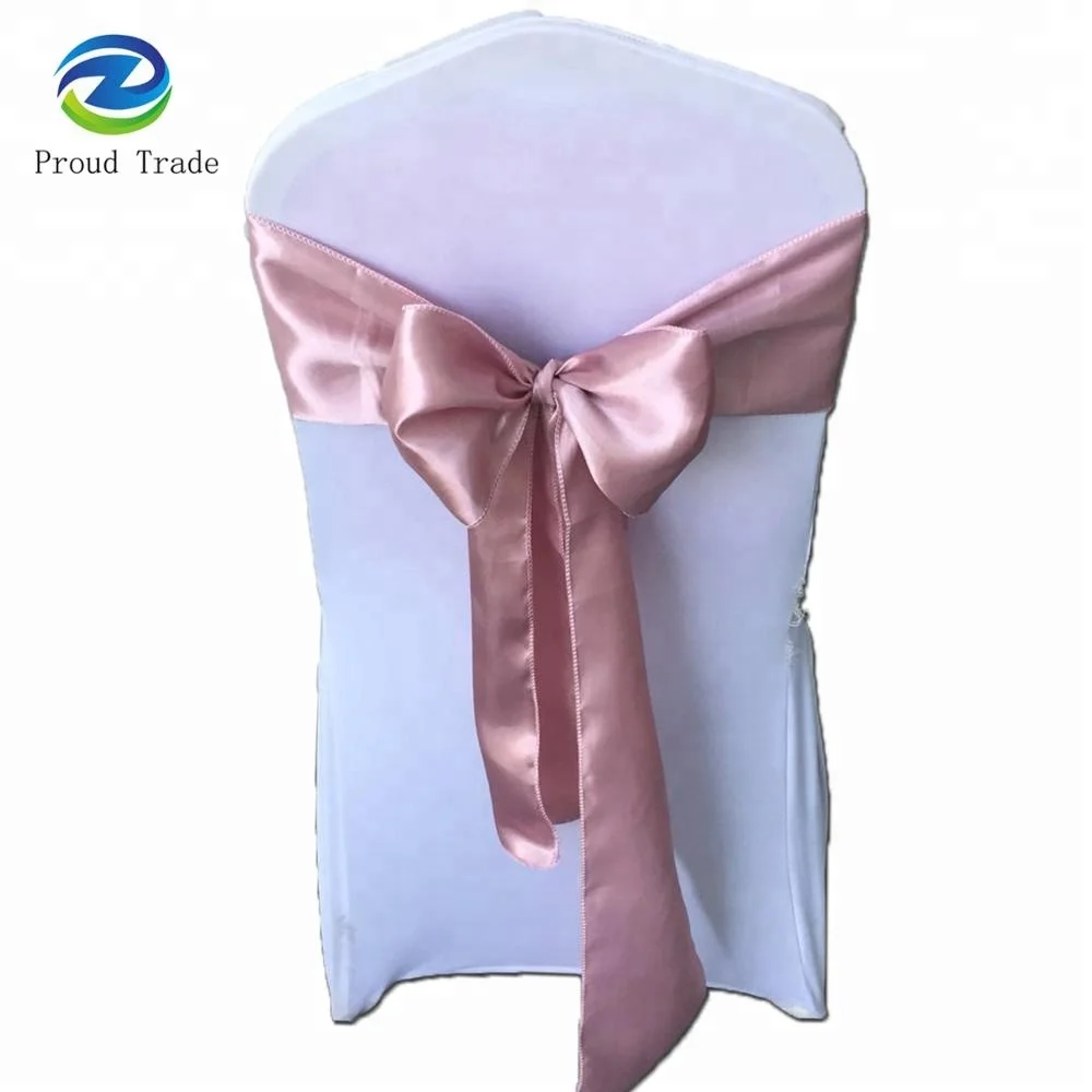 Cheap hot satin rose gold chair sashes for wedding