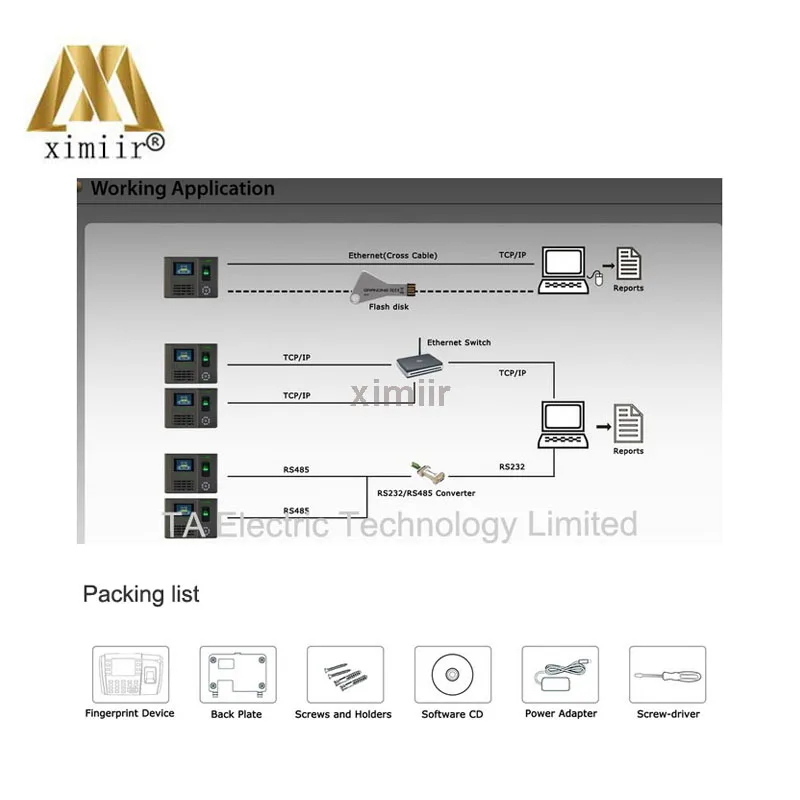 XM200 Fingerprint  Attendance User-defined Function Key Time Clock Linux System With Webserve Function Biometric Time Recording