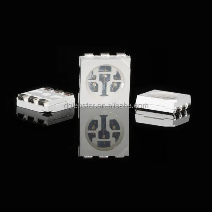 PLCC6 Серия 5050, 3 чипа, белая поверхность, высокая яркость, белый Тип СВЕТОДИОДА SMD